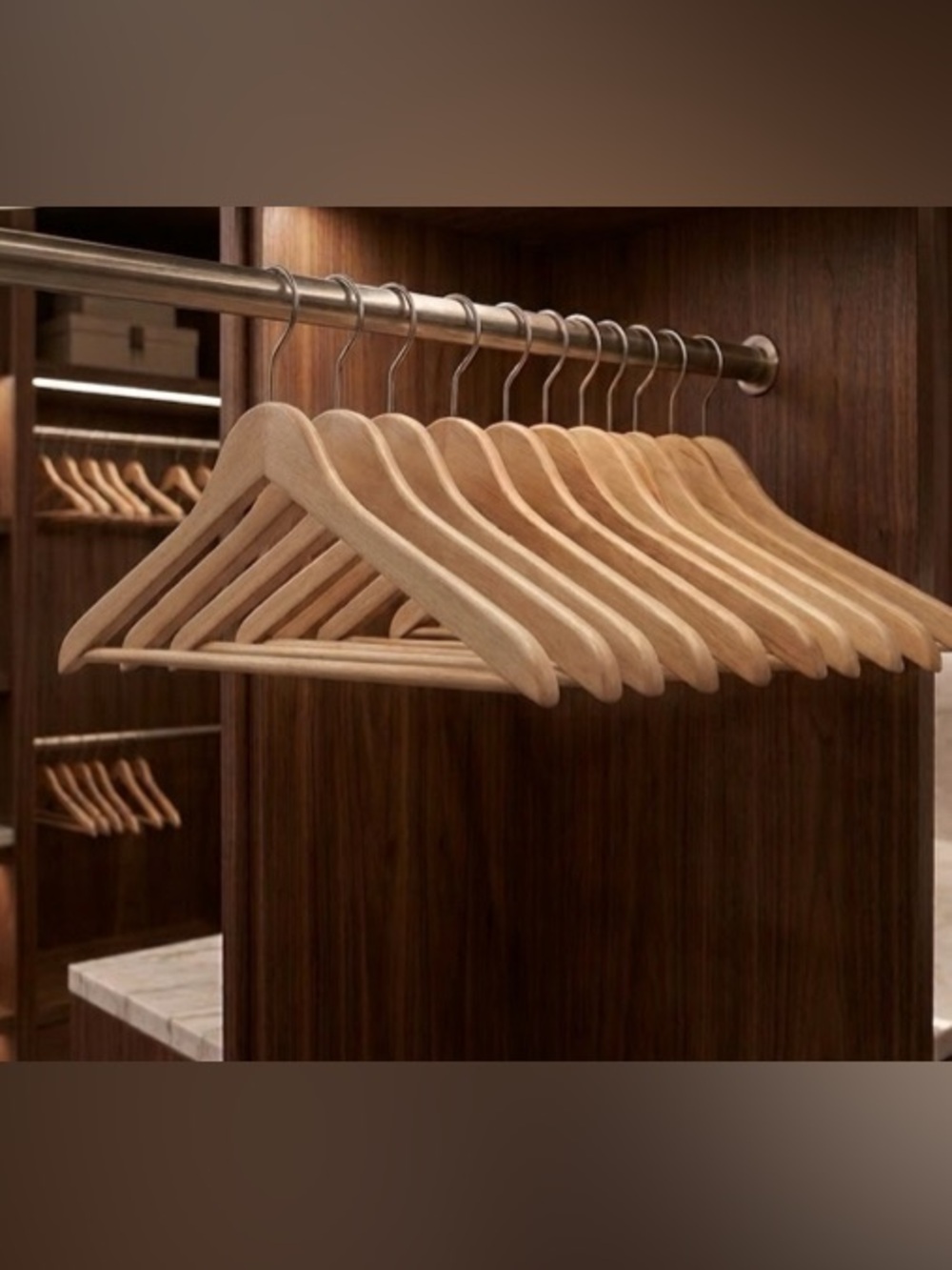 10-Piece Natural Wood Hanger Set